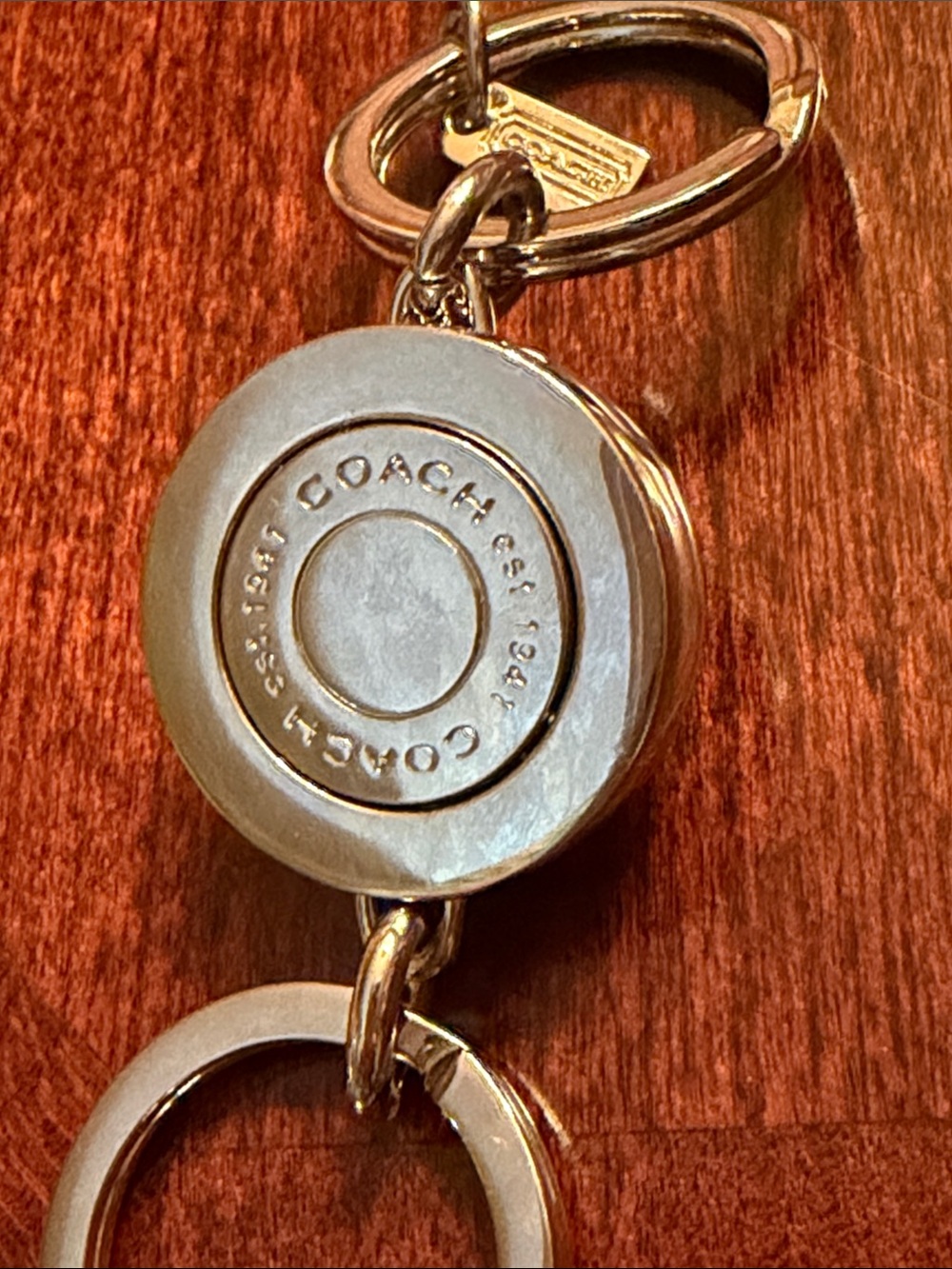 COACH Legacy Enamel Turnlock Valet Keyring-Silver Hardware - Picture 9 of 16